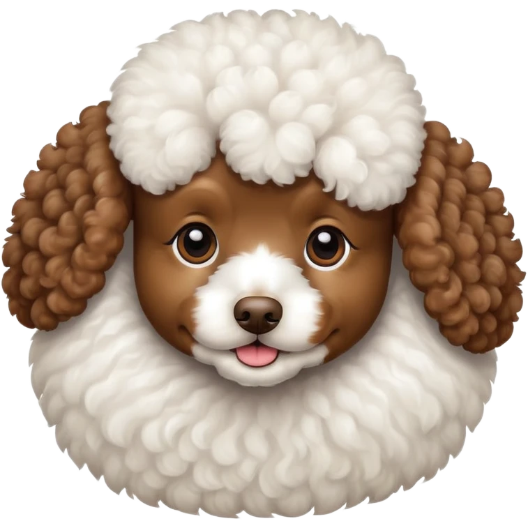 Brown poodle with white  emoji