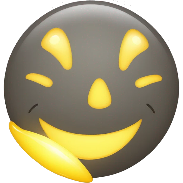 smiley jaune qui sourit avec un eclat de lumiere sur la dent emoji