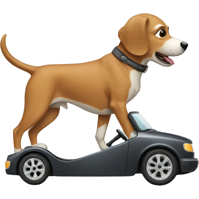 dog driving  emoji