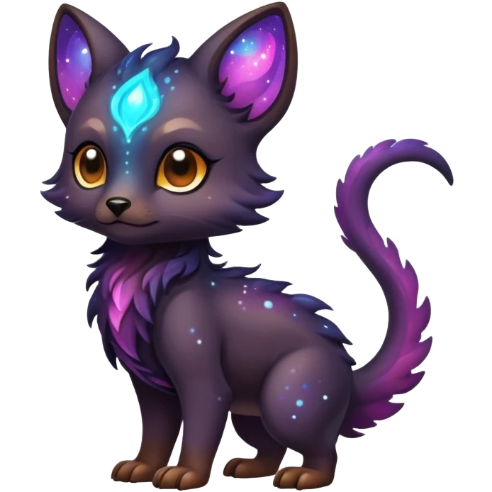 Cute cool colorful dark nebula fantasy-Fakemon-Digimon-animal-hybrid full body emoji
