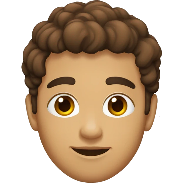Chico adolescente flaco, alto, pelo castaño, ojos marrones, de piel blanca emoji