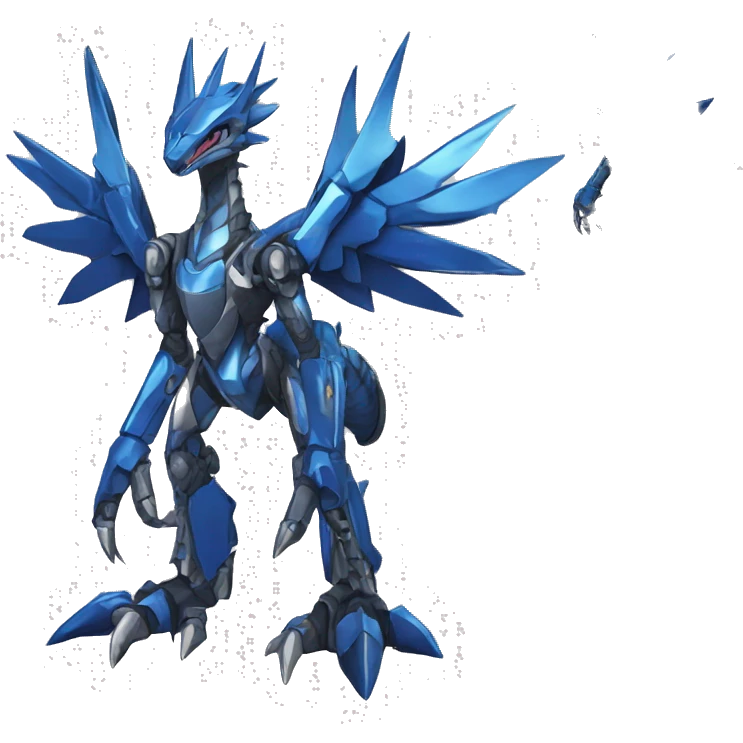  Edgy Shiny Futuristic Digimon-Fakemon-Reptile-Dragon-Sergal-Mecha full body emoji