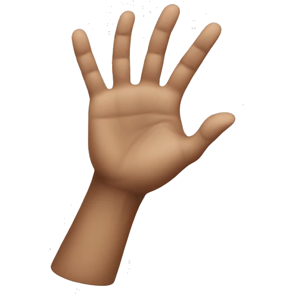 symmetrical hands put together, tips of fingers touching, side view emoji