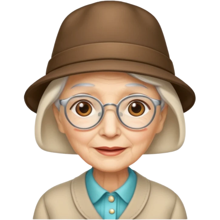elderly women with hats with optical emoji