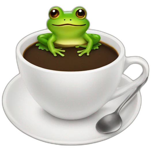 Frog in a cup of coffee emoji