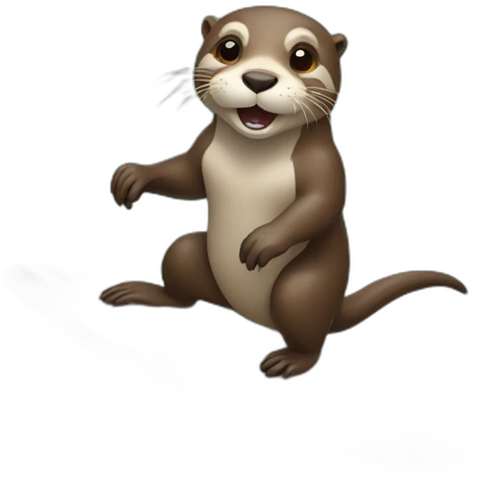Otter surfing emoji