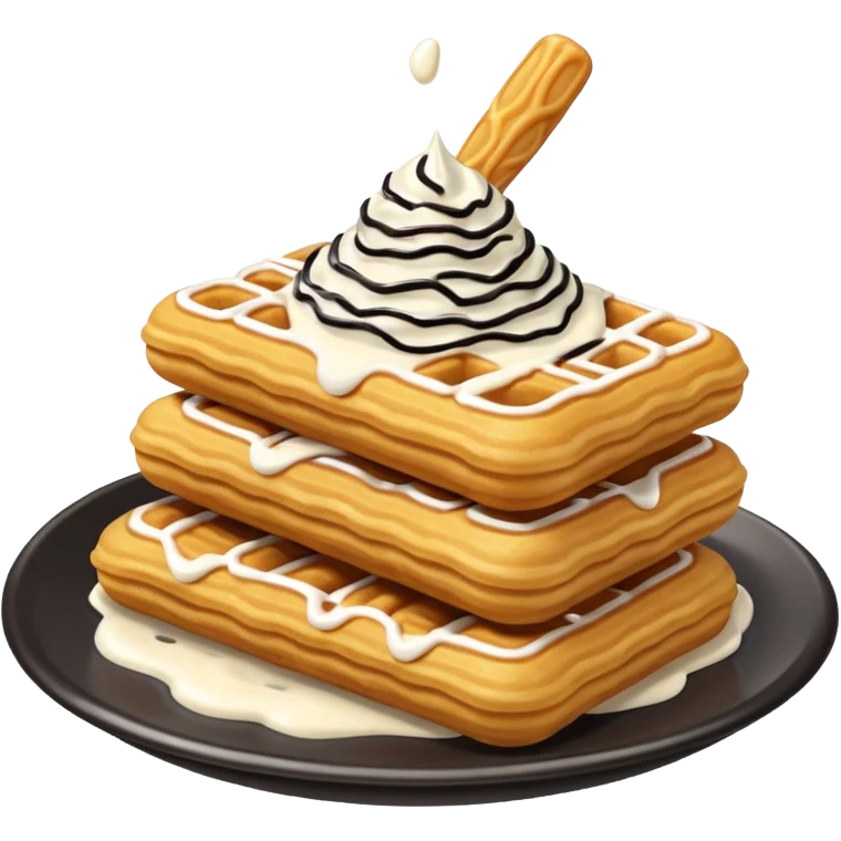 churros oreo flavor with white sauce emoji