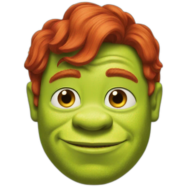 Shrek with red hair emoji