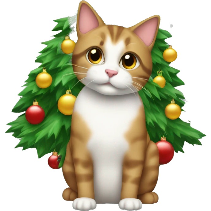 Katze im Weihnachtsbaum emoji