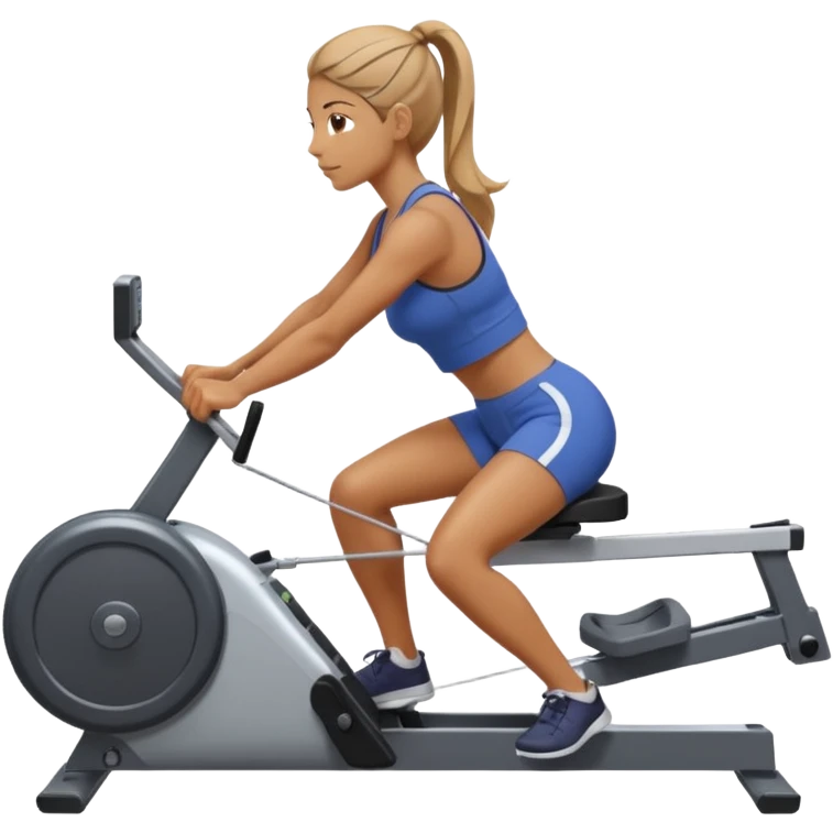 women workout rowing on machine  emoji