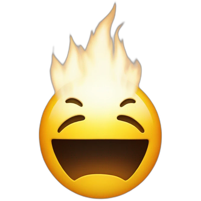  Un Smiley avec du feu qui sort des yeux emoji