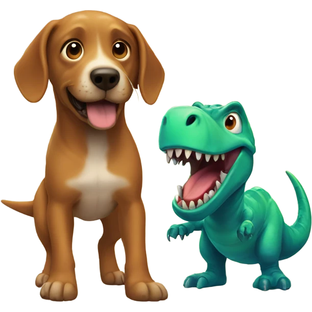Dog and dinosaur  emoji