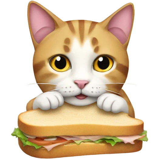 cat eating sandwich emoji