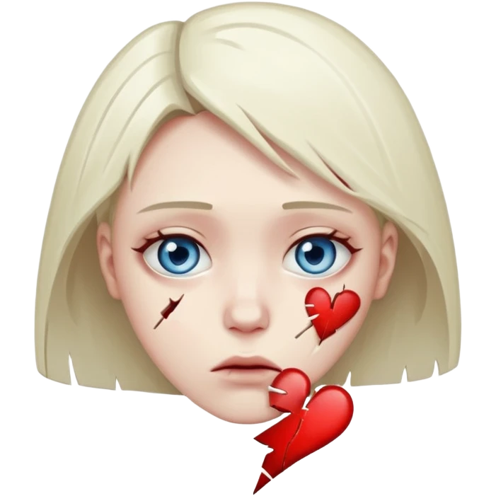 "Realistic HD broken heart, shattered pieces, no money present, empty and dramatic look, clean white background." emoji