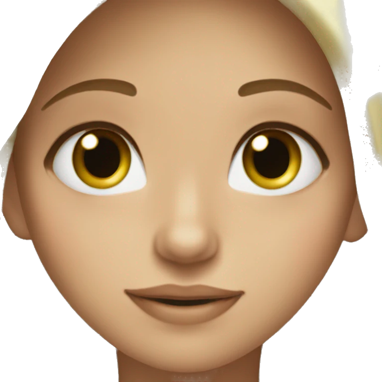 beautiful girl green eyes light brown haie emoji