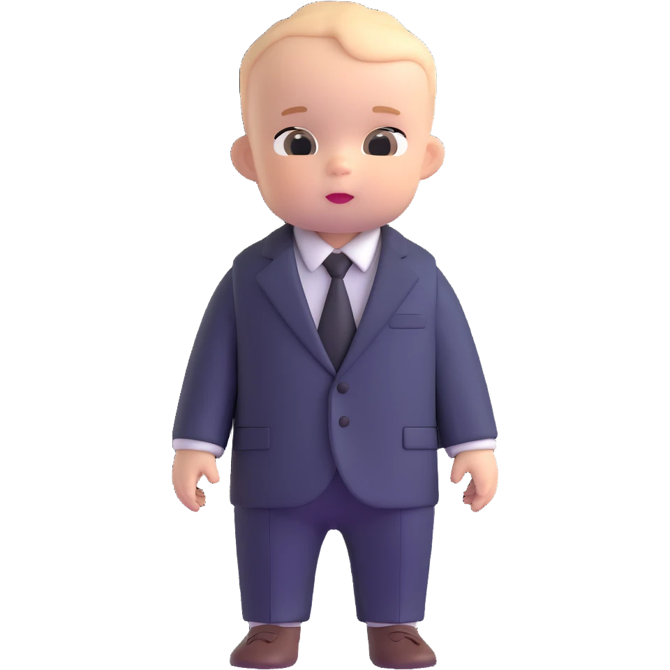 adorable baby mafia boss in oversized suit emoji