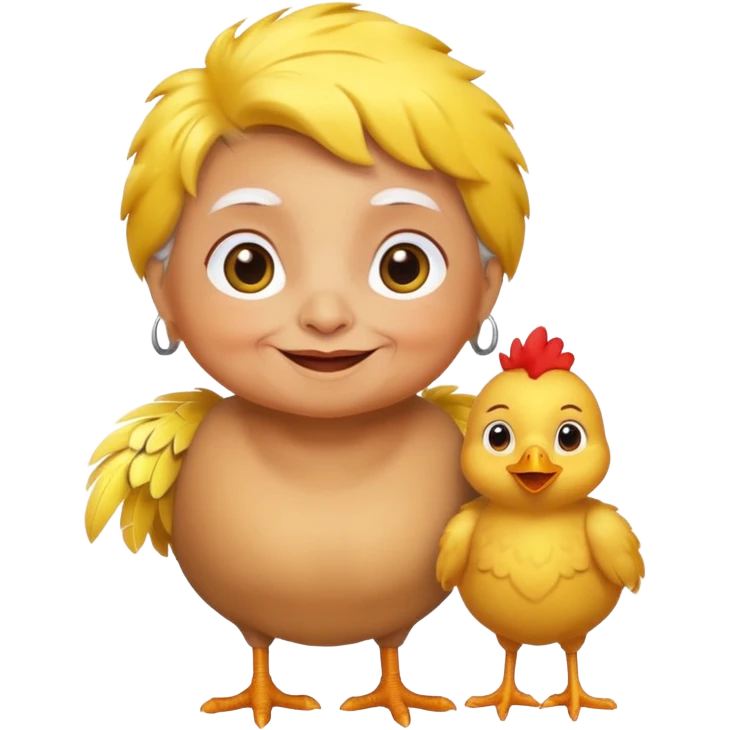 Little chicken that is waking up sole random grandma emoji
