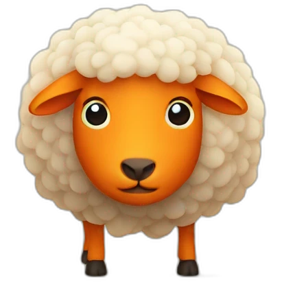 An orange sheep  emoji