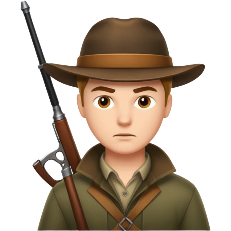 man hunter, simple, clear expression emoji
