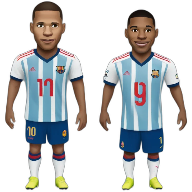 Mbappé embrasse Messi  emoji