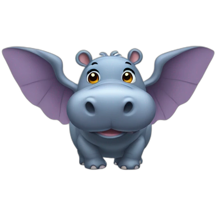 Hippo with wings emoji