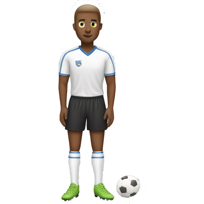 A man's white legs with soccer boots emoji