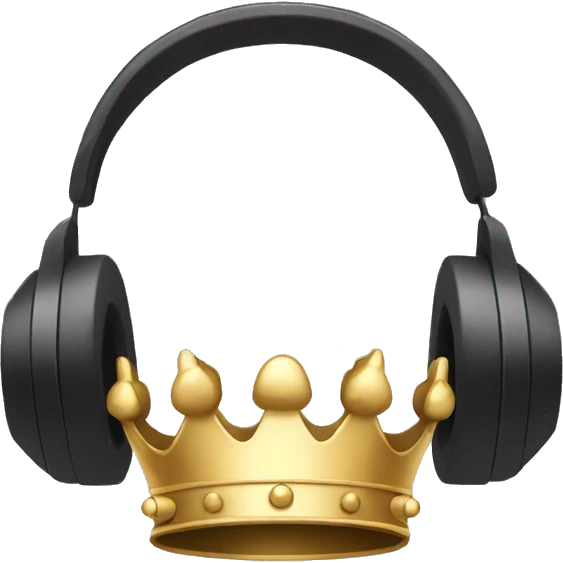 Crown listening to headphone emoji