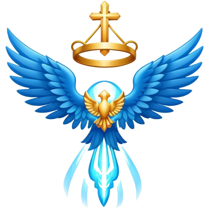 small wings emblem holy light blue emoji