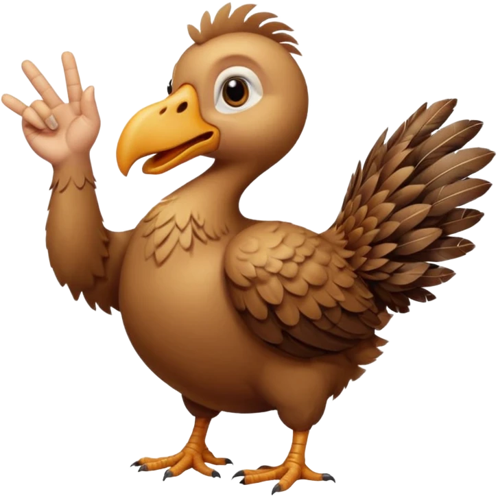 dodo crossing fingers emoji