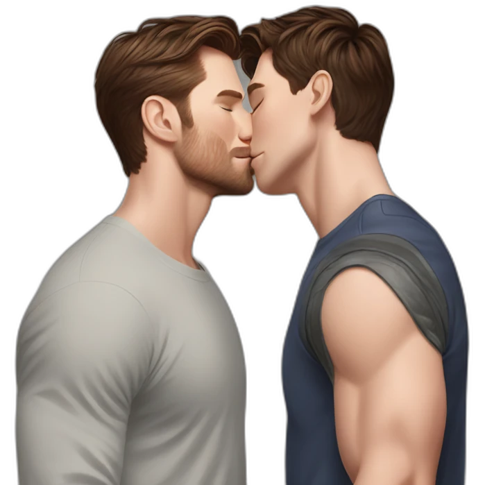 Chris Evans kissing Tom Holland emoji
