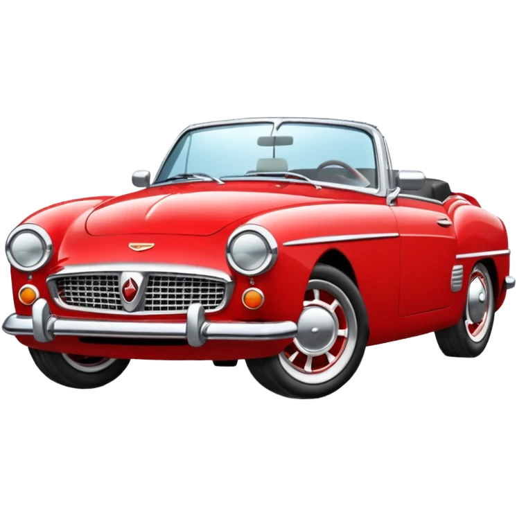 front view classic red convertible emoji
