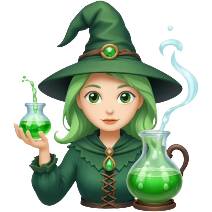 green witch cooking potion emoji