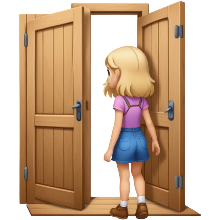 Girl walking away to a door  emoji