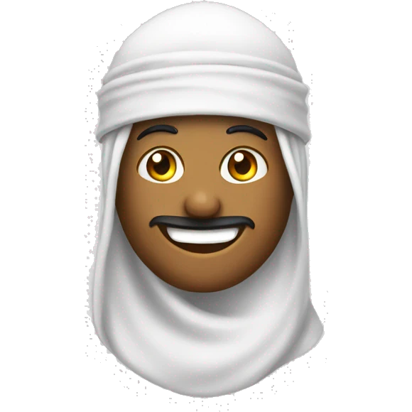 Smilie emoji with muslim cap emoji