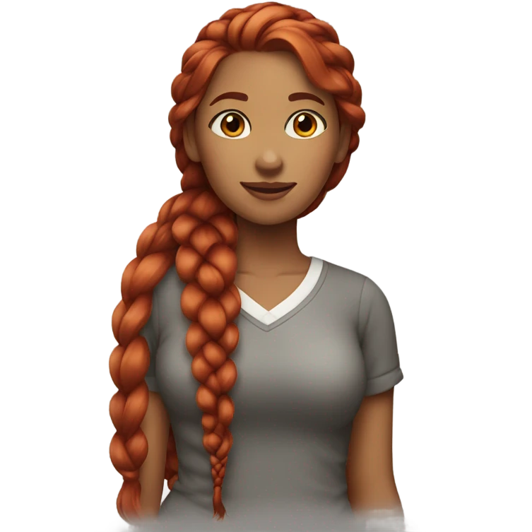 One side braide red hair women emoji