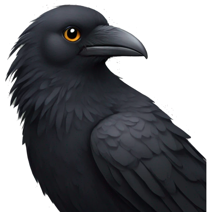 Cute fluffy black crow emoji