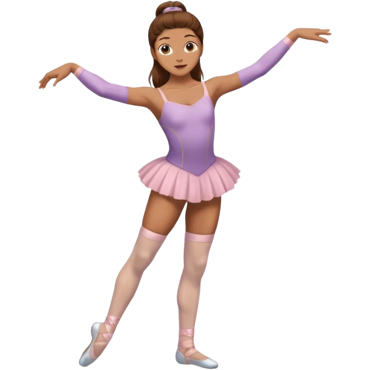 Ballet dancer in over the knee socks, leotard and long brown hair emoji