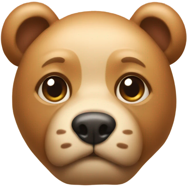 A dog face with cat legs and bear body emoji