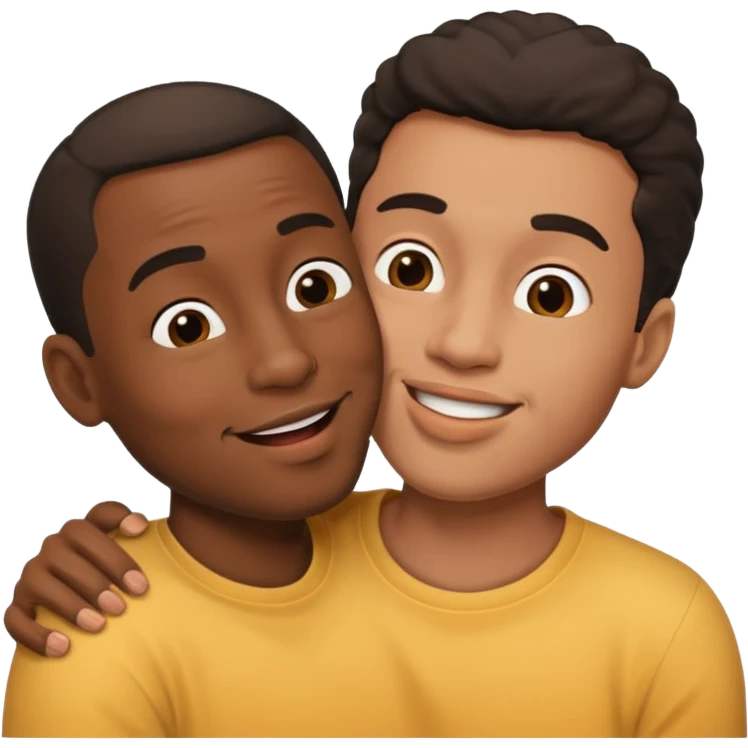 black guy kiss emoji
