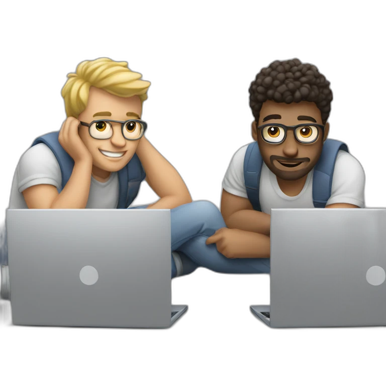 3 guys with laptops emoji