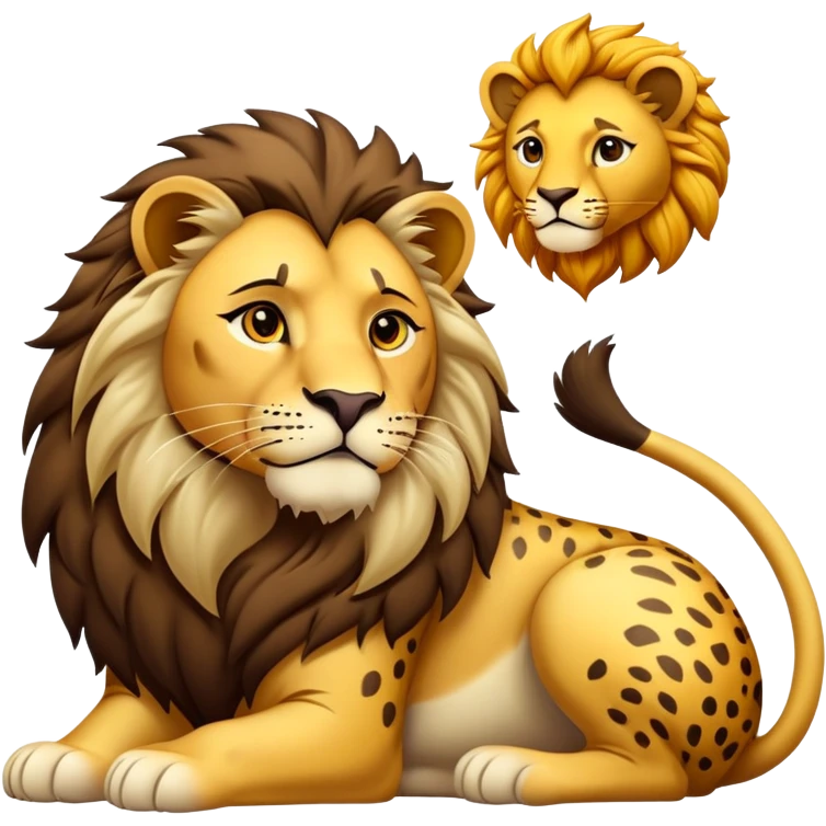 Üzerinde panter leopar aslan ve çitanın ellerinde silah tuttuğu ve kaslı olduğu bir emoji emoji