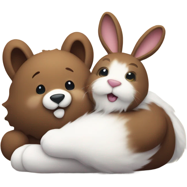 Bunny and bear in love emoji