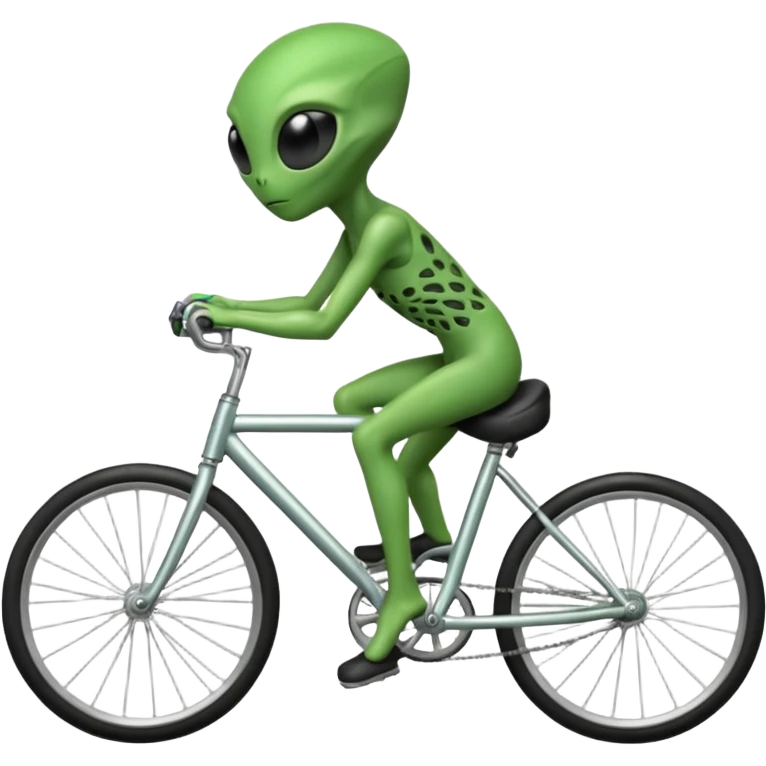 alien riding bicycle emoji
