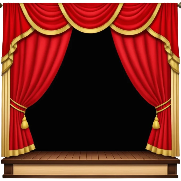 theater, red curtains , wooden stage emoji