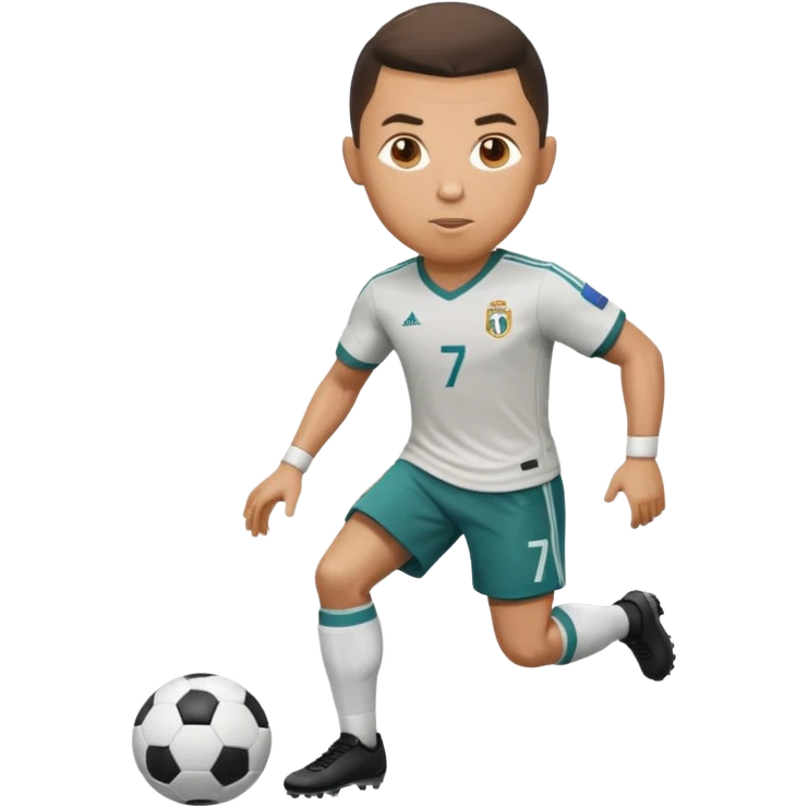 Ronaldo dribbling with a football emoji