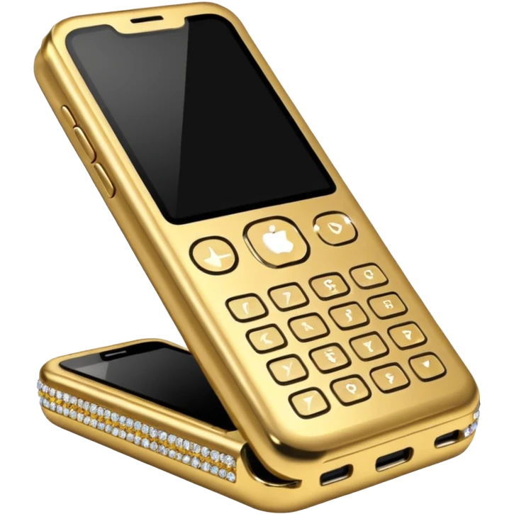 gold bedazzled flip phone emoji