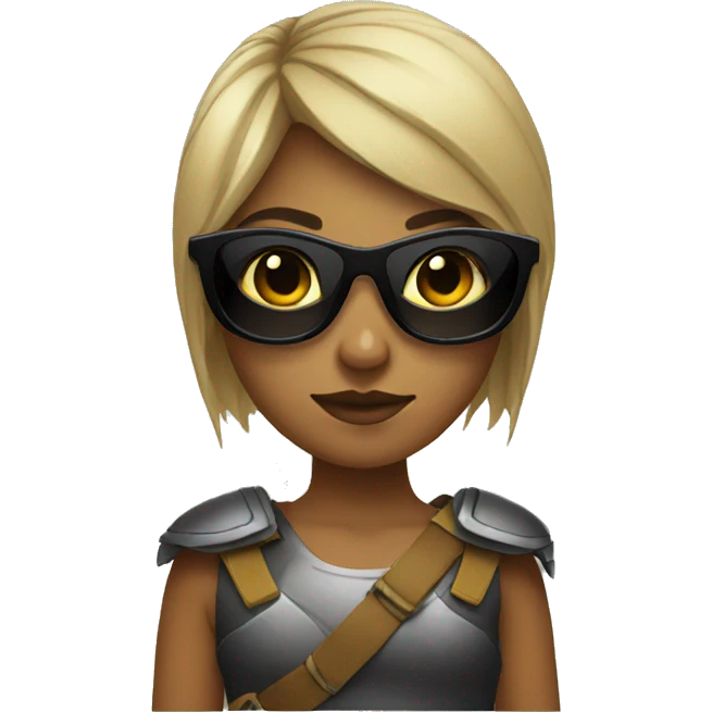 Girl warrior with dark sunglasses emoji