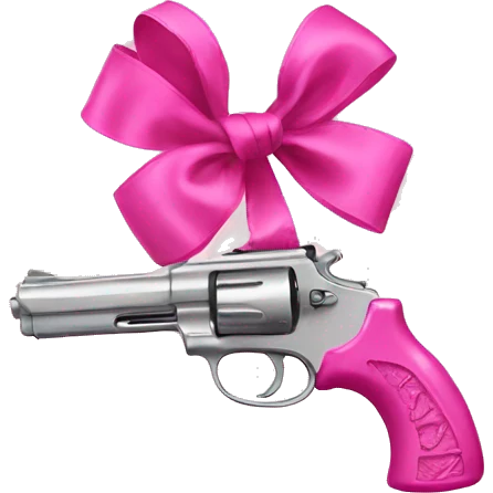 pink pistol with a pink ribbon emoji