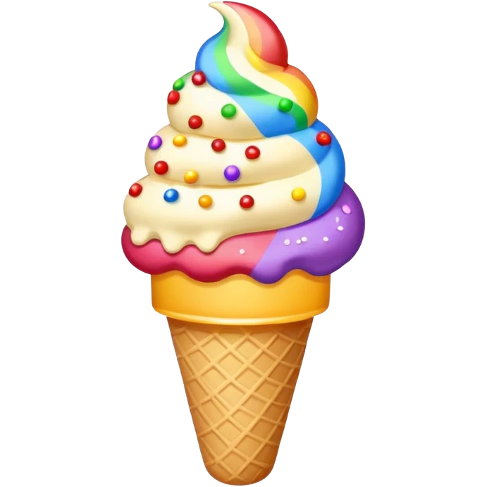 simple summer theme emoji, ice cream, bright colors emoji