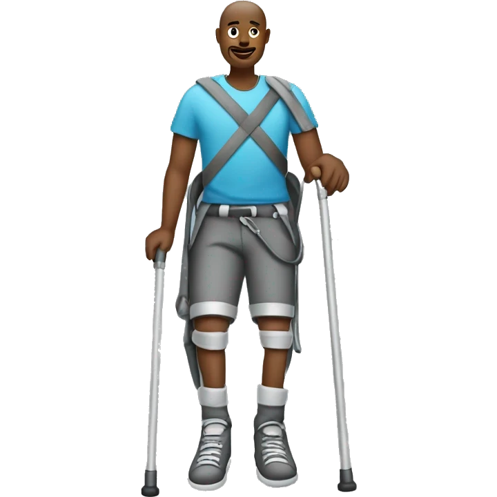 Guy with crutches ￼ emoji